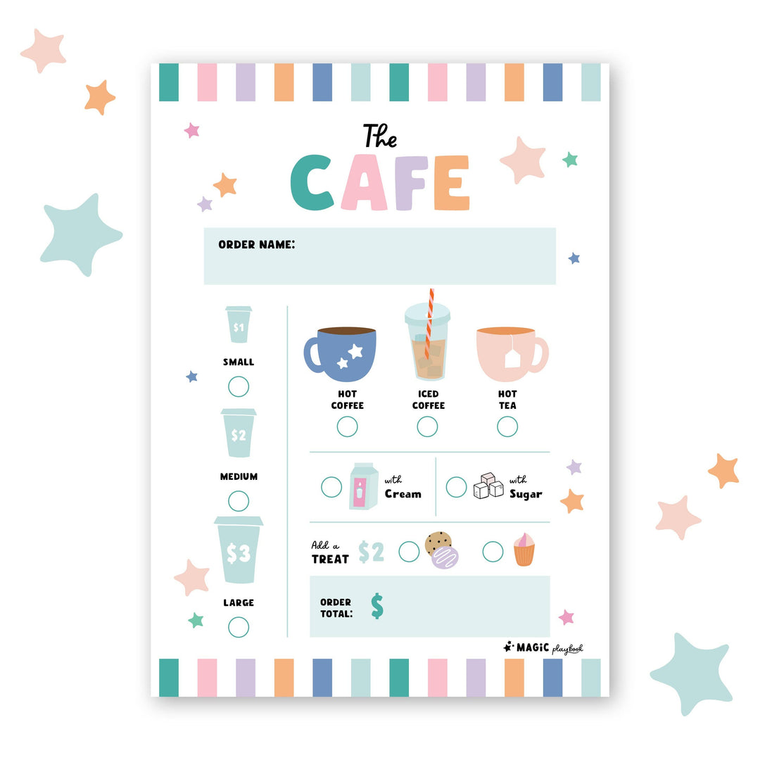 Pretend Play Notebook - The Cafe