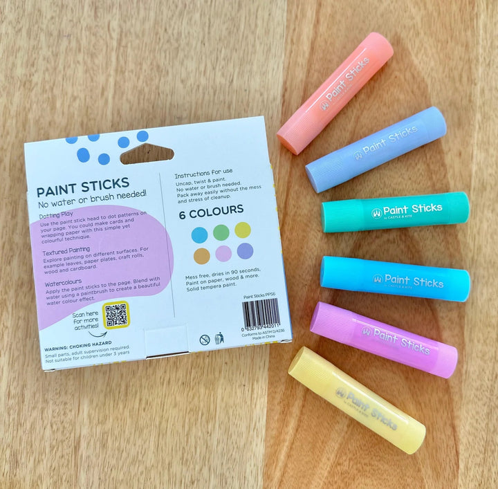 Castle and Kite - Paint Sticks - Pastel