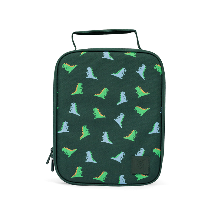  insulated lunch bag with dinosaur pattern on a white background